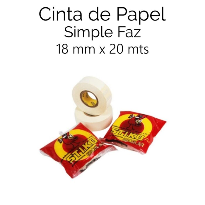 Cinta Papel Simple Faz 18 mm x 20 metros Stiko